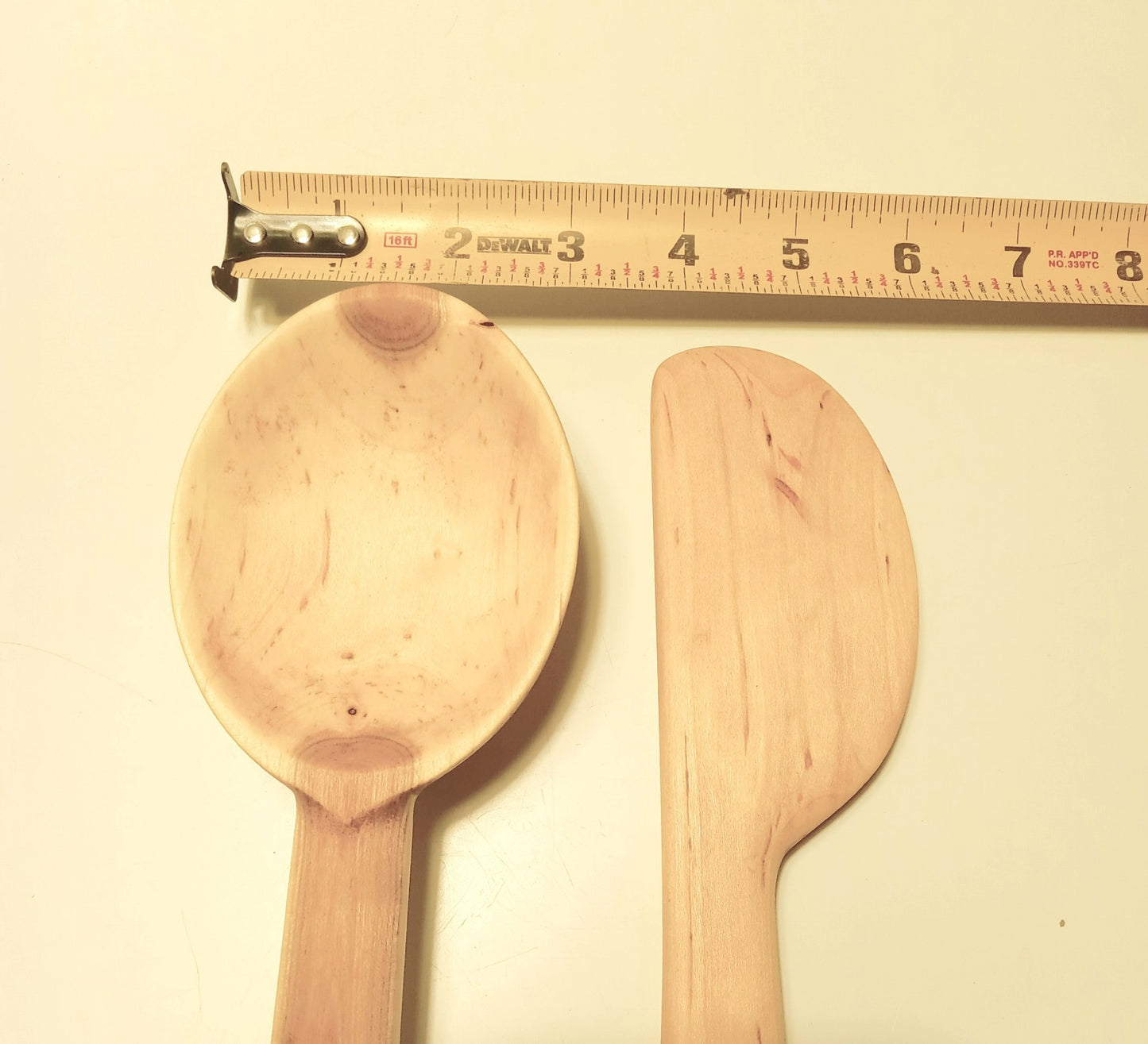 Handmade Solid Black Cherry Wood Kitchen Spoon Ladle & Spatula Set Rustic