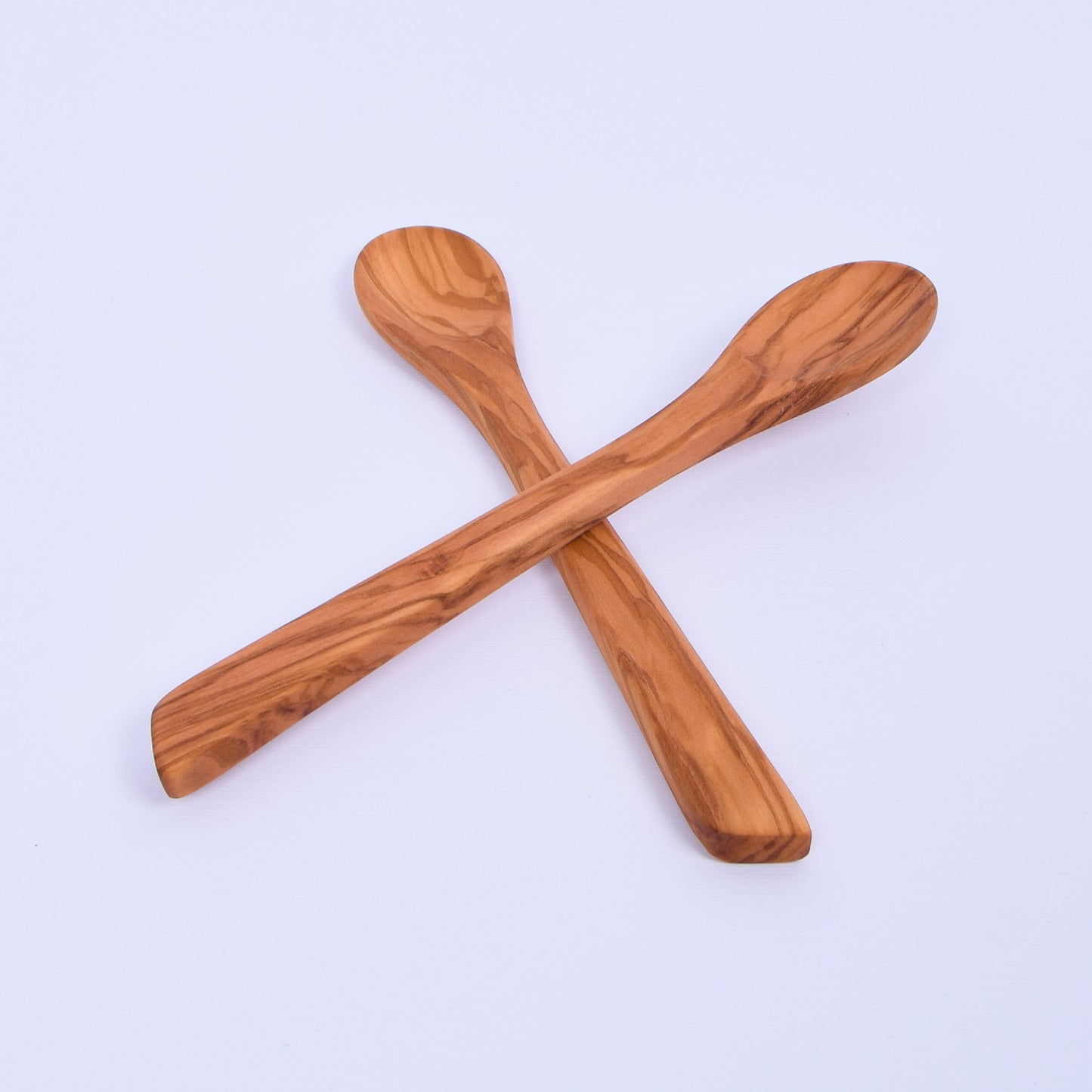 2 Handcrafted olive-wood Mayonnaise spoon kitchen utensils - 100% Bio Products