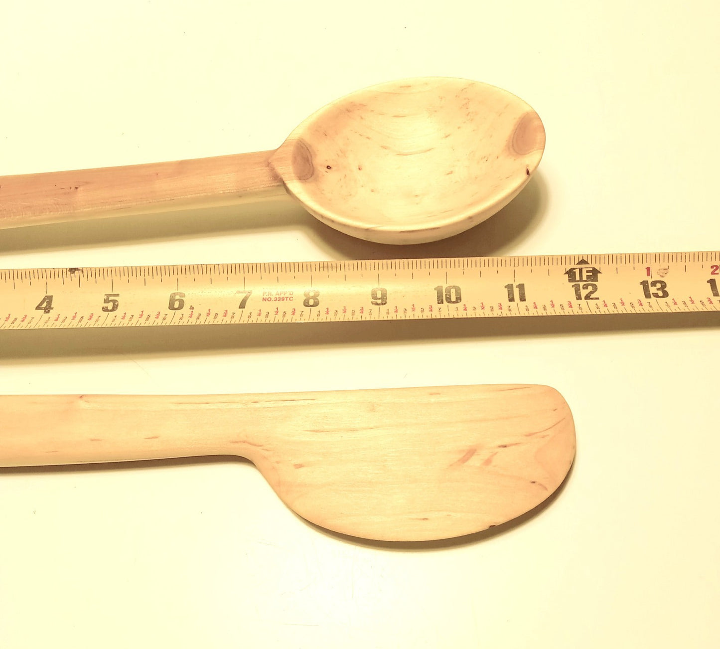 Handmade Solid Black Cherry Wood Kitchen Spoon Ladle & Spatula Set  Rustic